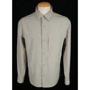 Lululemon Vented Mesh Long Sleeve Button Up Shirt Size L Mens Beige